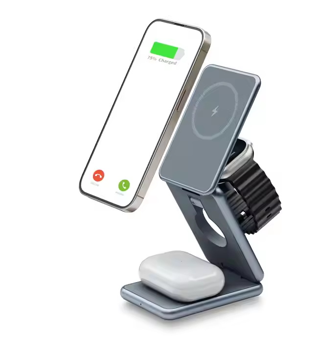 Folding magnetic wireless charger