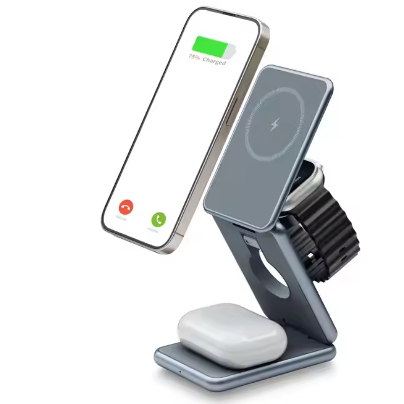 Folding magnetic wireless charger